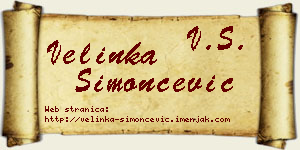 Velinka Simončević vizit kartica